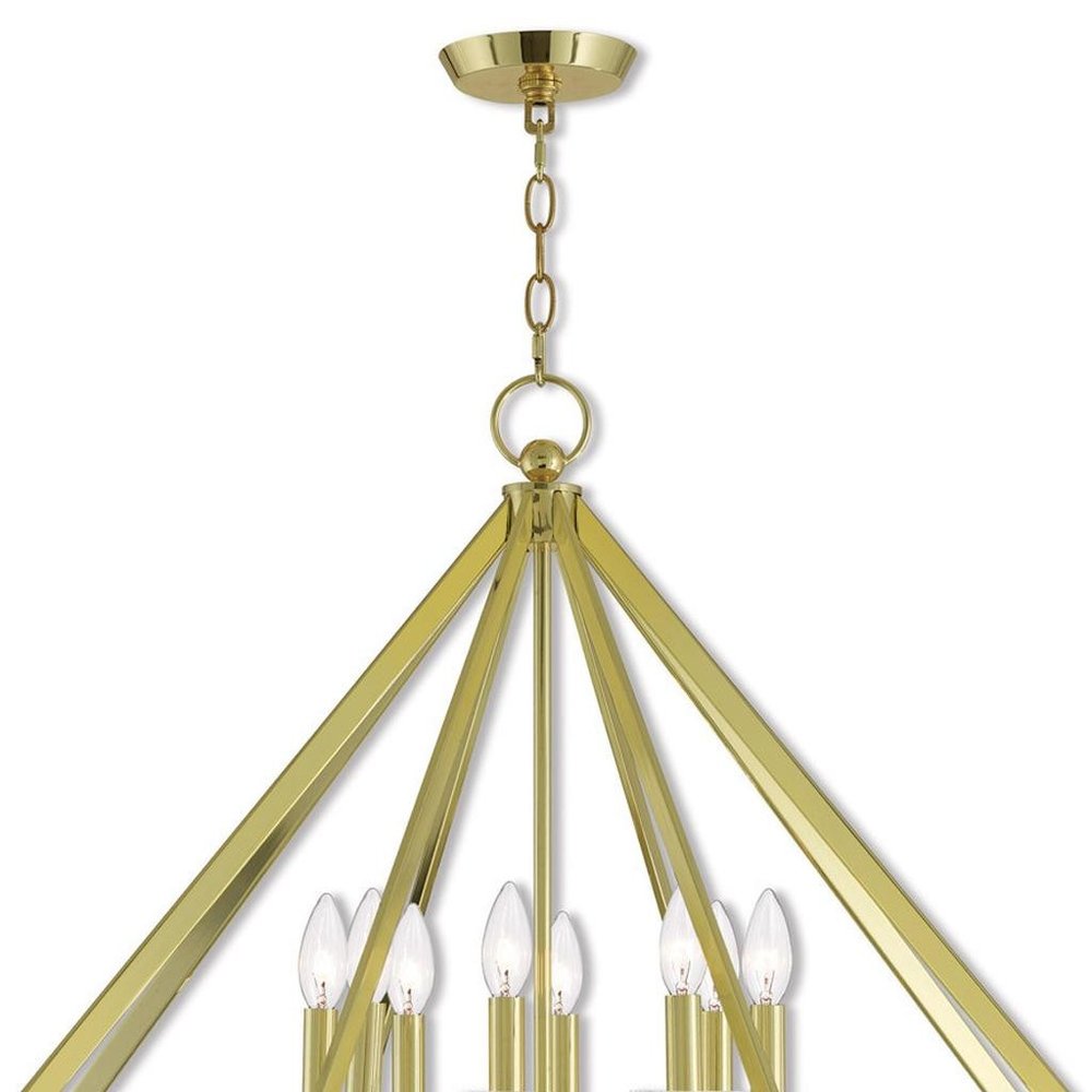Brass Eight Light Metal Dimmable Chandelier With Shades HomeRoots