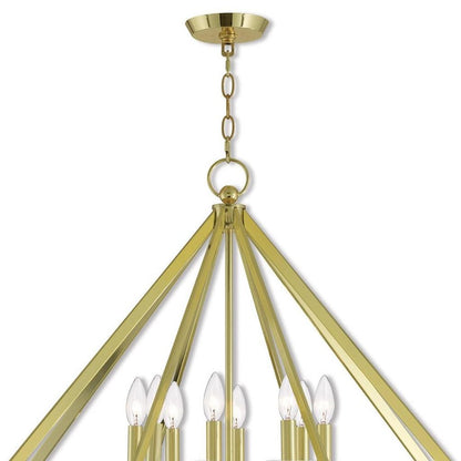 Brass Eight Light Metal Dimmable Chandelier With Shades HomeRoots