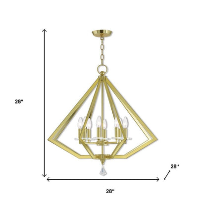 Brass Eight Light Metal Dimmable Chandelier With Shades HomeRoots