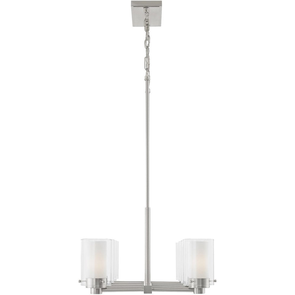 Nickel Eight Light Metal Dimmable Chandelier With Shades HomeRoots