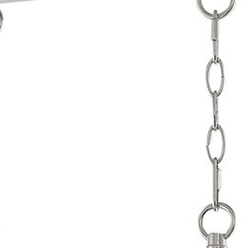 Nickel Eight Light Metal Dimmable Chandelier With Shades HomeRoots
