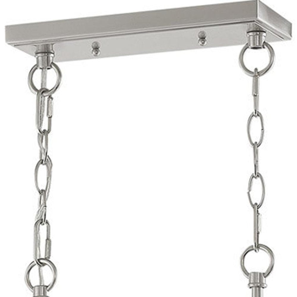 Nickel Eight Light Metal Dimmable Chandelier With Shades HomeRoots