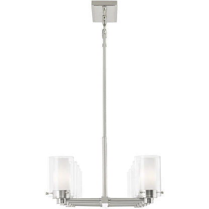 Nickel Ten Light Metal Dimmable Chandelier With Shades HomeRoots