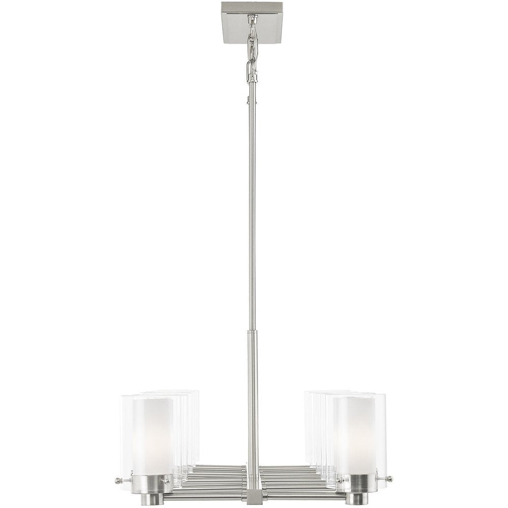 Nickel Ten Light Metal Dimmable Chandelier With Shades HomeRoots