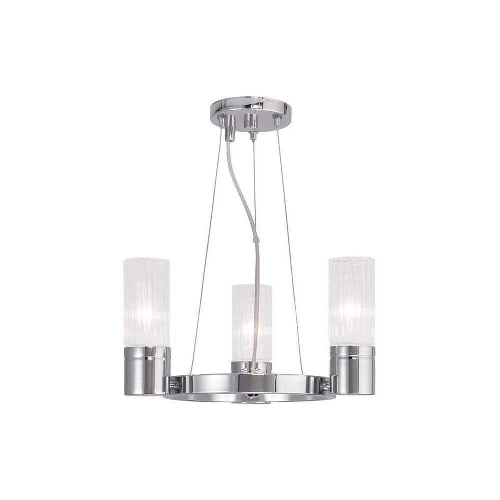 Silver Three Light Metal Dimmable Chandelier With Shades HomeRoots