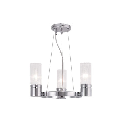 Silver Three Light Metal Dimmable Chandelier With Shades HomeRoots