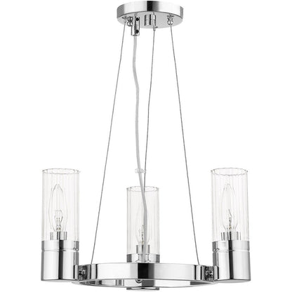 Silver Three Light Metal Dimmable Chandelier With Shades HomeRoots