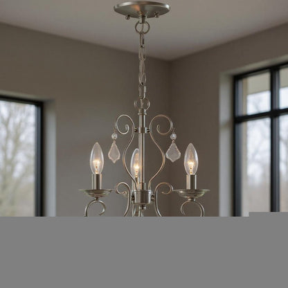 Three Light Dimmable Chandelier With Shades HomeRoots