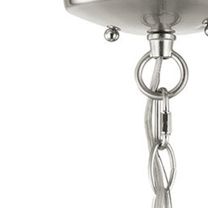 Nickel Three Light Metal Dimmable Chandelier With Shades HomeRoots