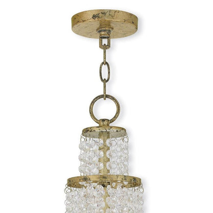 Gold Clear And Off White Three Light Metal Dimmable Chandelier With Shades HomeRoots