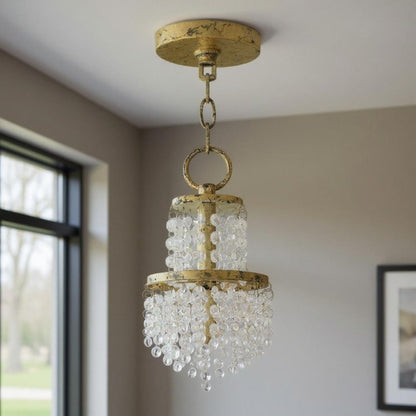 Gold Clear And Off White Three Light Metal Dimmable Chandelier With Shades HomeRoots