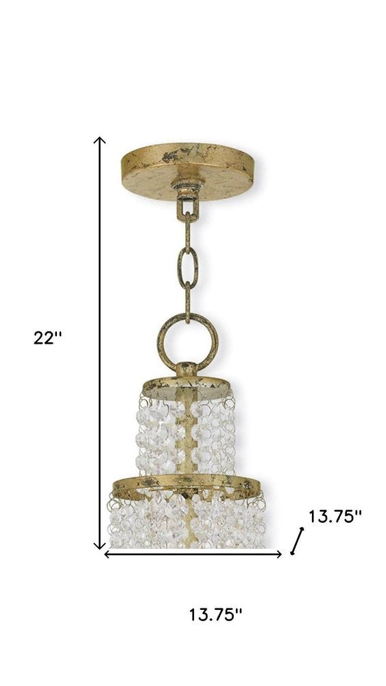 Gold Clear And Off White Three Light Metal Dimmable Chandelier With Shades HomeRoots