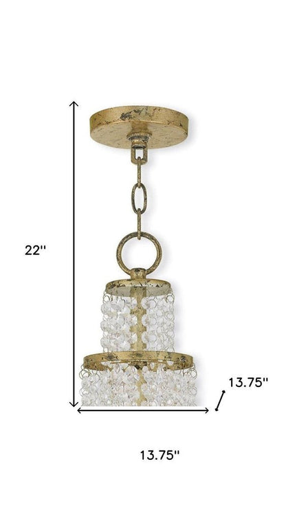 Gold Clear And Off White Three Light Metal Dimmable Chandelier With Shades HomeRoots