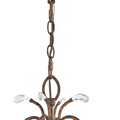 Bronze Four Light Metal Dimmable Chandelier With Shades HomeRoots