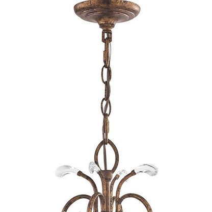Bronze Four Light Metal Dimmable Chandelier With Shades HomeRoots