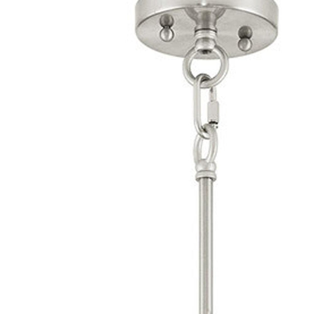 Nickel Five Light Metal Dimmable Chandelier With Shades HomeRoots