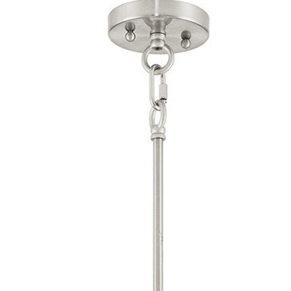 Nickel Five Light Metal Dimmable Chandelier With Shades HomeRoots