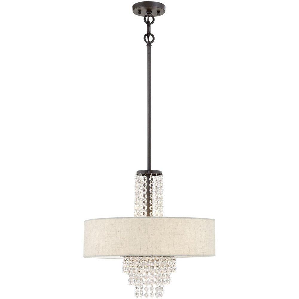 Bronze Four Light Metal Dimmable Chandelier With Shades HomeRoots
