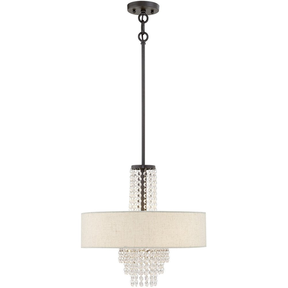 Bronze Four Light Metal Dimmable Chandelier With Shades HomeRoots