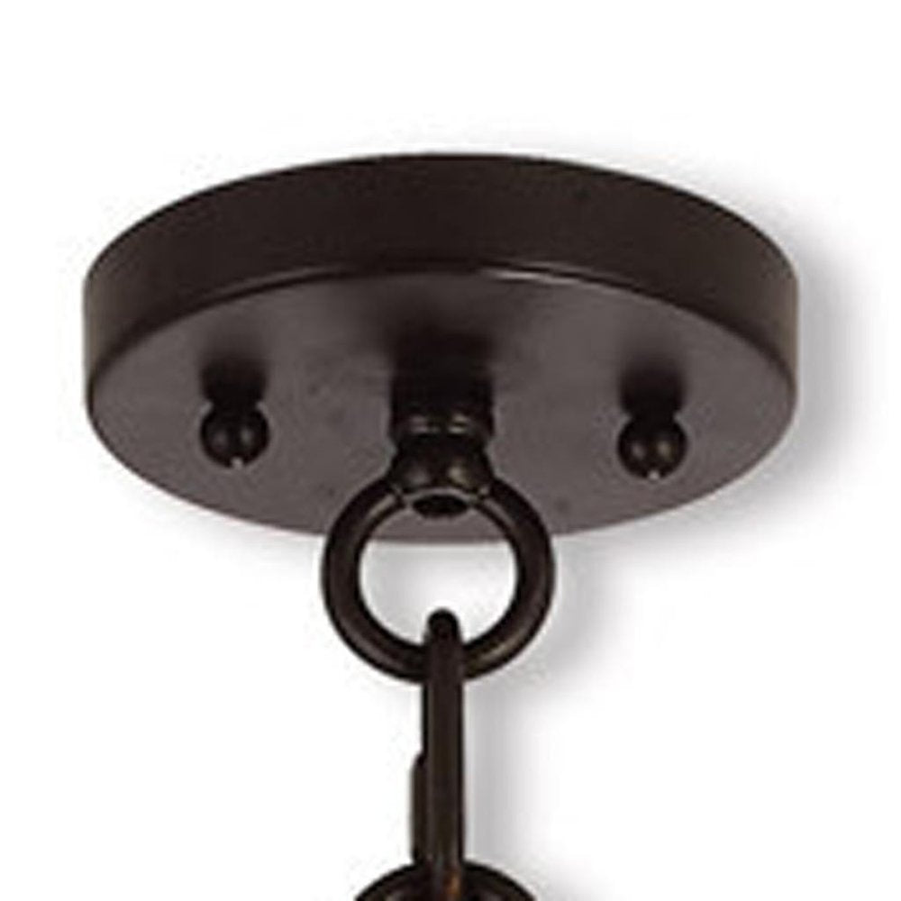 Bronze Four Light Metal Dimmable Chandelier With Shades HomeRoots