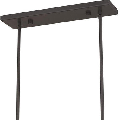 Bronze Three Light Metal Dimmable Chandelier With Shades HomeRoots