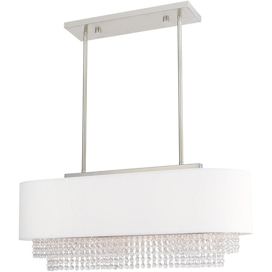 Nickel Three Light Metal Dimmable Chandelier With Shades HomeRoots