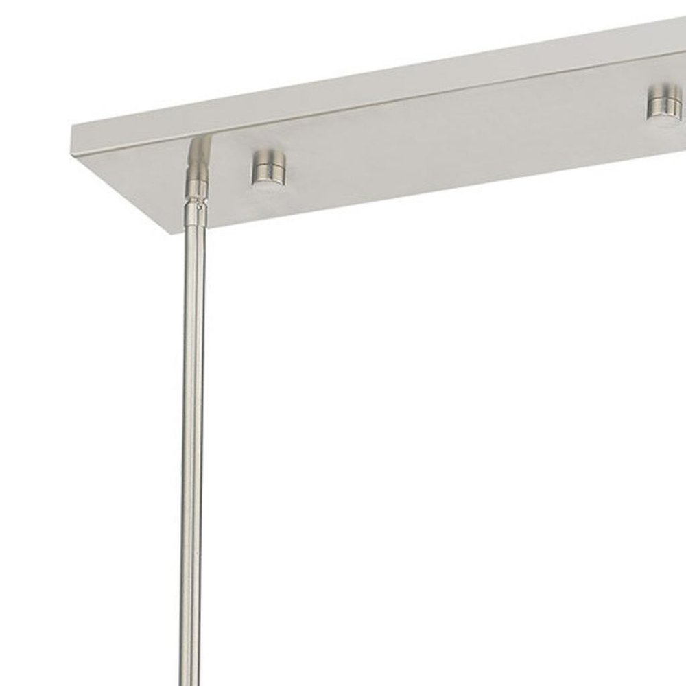 Nickel Three Light Metal Dimmable Chandelier With Shades HomeRoots