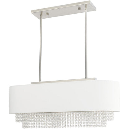 Nickel Three Light Metal Dimmable Chandelier With Shades HomeRoots