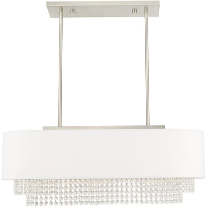 Nickel Three Light Metal Dimmable Chandelier With Shades HomeRoots