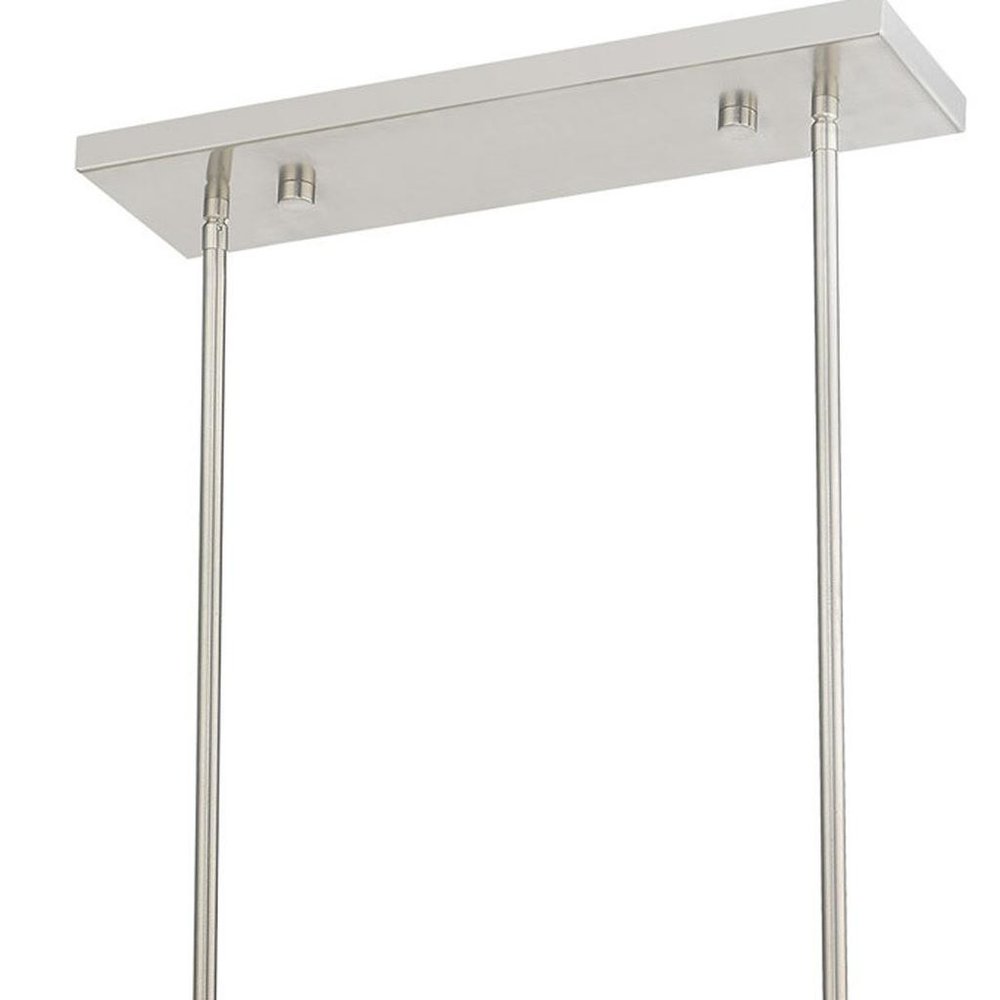 Nickel Three Light Metal Dimmable Chandelier With Shades HomeRoots