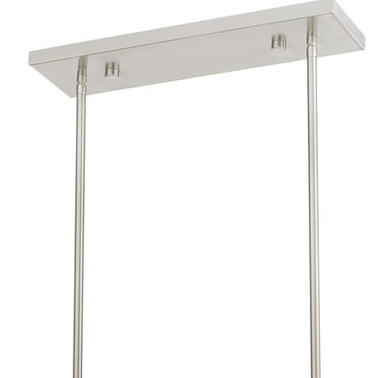 Nickel Three Light Metal Dimmable Chandelier With Shades HomeRoots