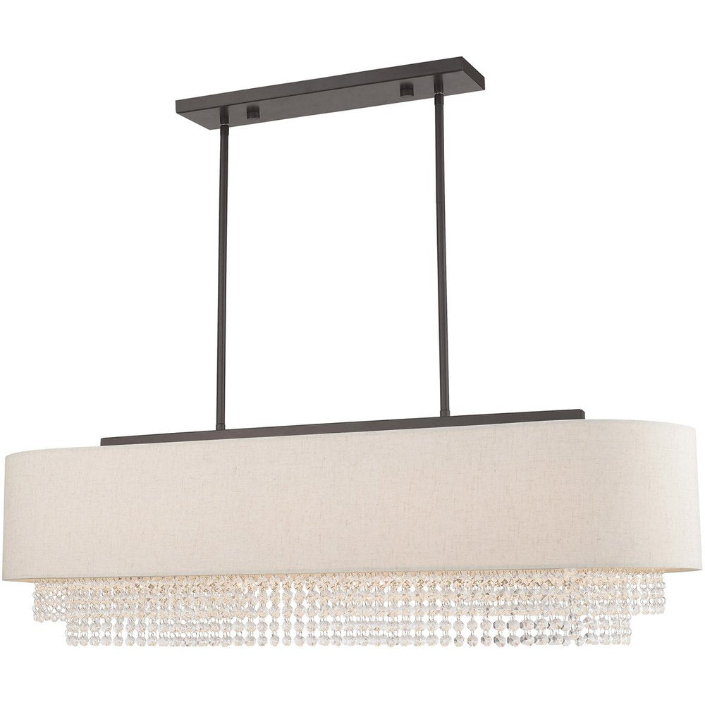 Bronze Five Light Metal Dimmable Chandelier With Shades HomeRoots