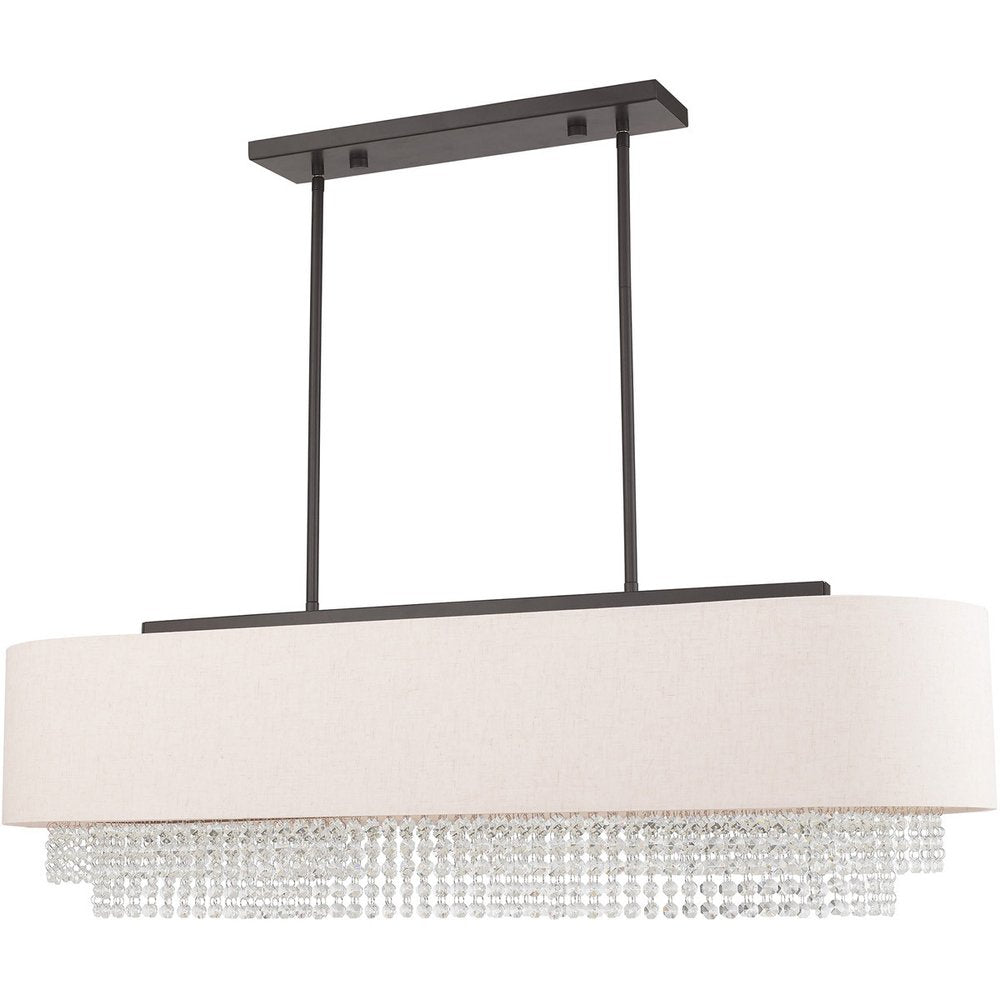 Bronze Five Light Metal Dimmable Chandelier With Shades HomeRoots
