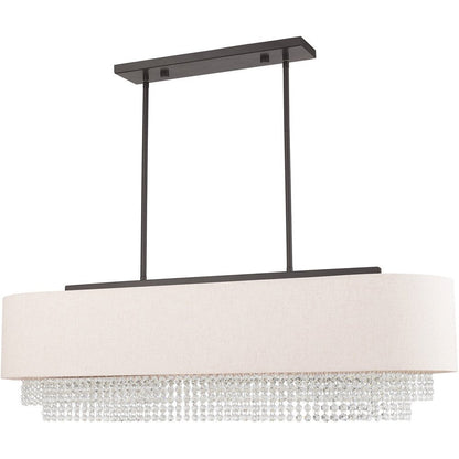 Bronze Five Light Metal Dimmable Chandelier With Shades HomeRoots