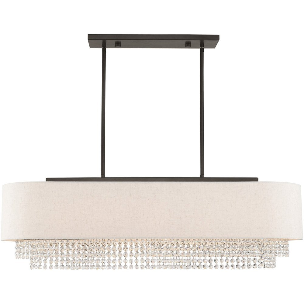 Bronze Five Light Metal Dimmable Chandelier With Shades HomeRoots