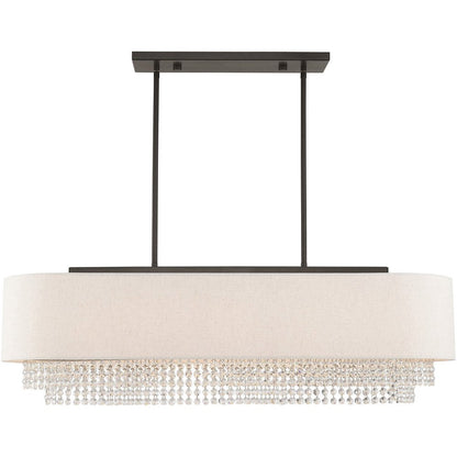 Bronze Five Light Metal Dimmable Chandelier With Shades HomeRoots