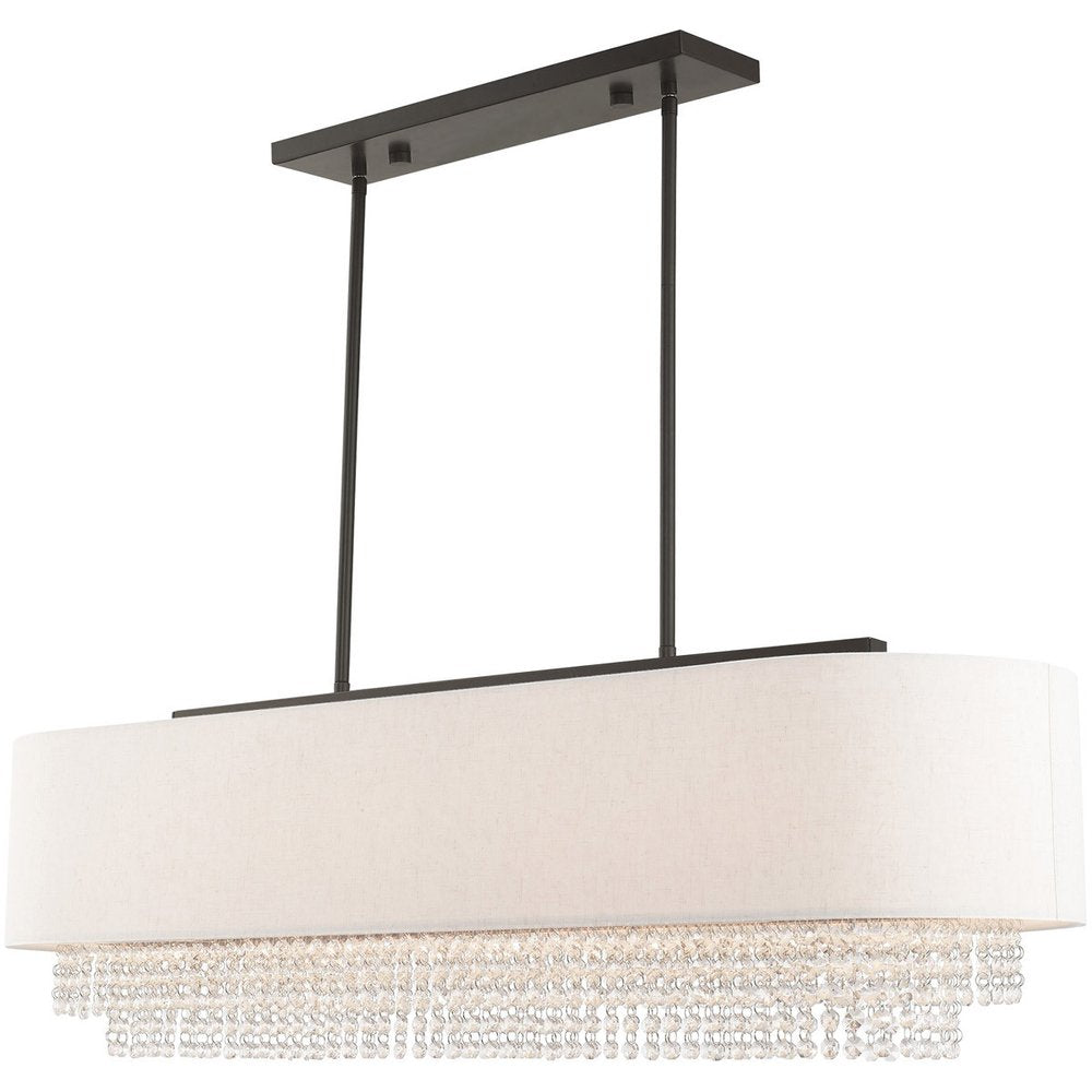 Bronze Five Light Metal Dimmable Chandelier With Shades HomeRoots