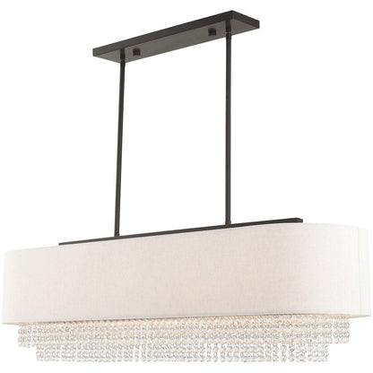 Bronze Five Light Metal Dimmable Chandelier With Shades HomeRoots