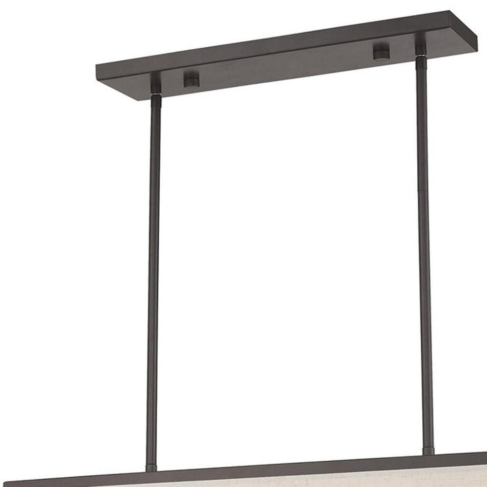 Bronze Five Light Metal Dimmable Chandelier With Shades HomeRoots