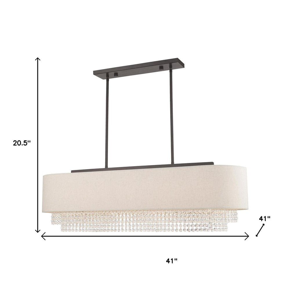 Bronze Five Light Metal Dimmable Chandelier With Shades HomeRoots