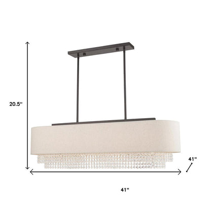 Bronze Five Light Metal Dimmable Chandelier With Shades HomeRoots