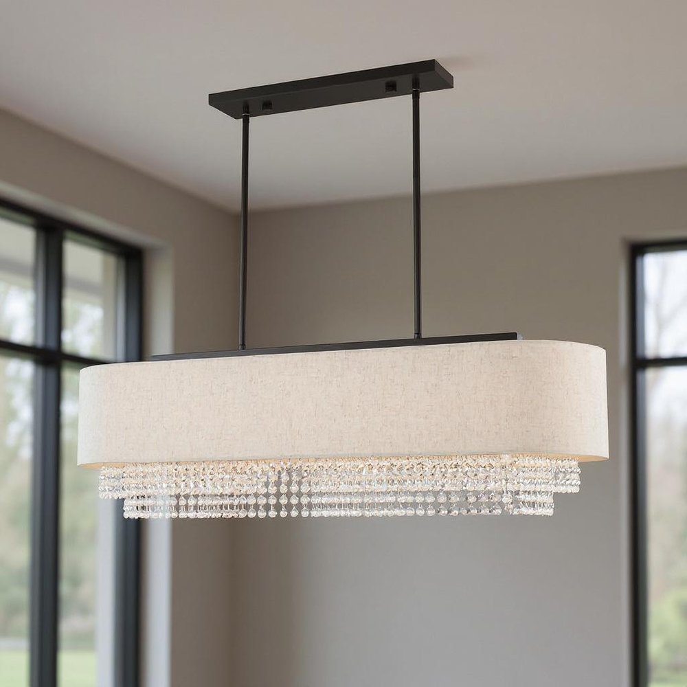 Bronze Five Light Metal Dimmable Chandelier With Shades HomeRoots