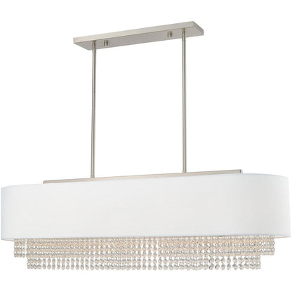 Nickel Five Light Metal Dimmable Chandelier With Shades HomeRoots
