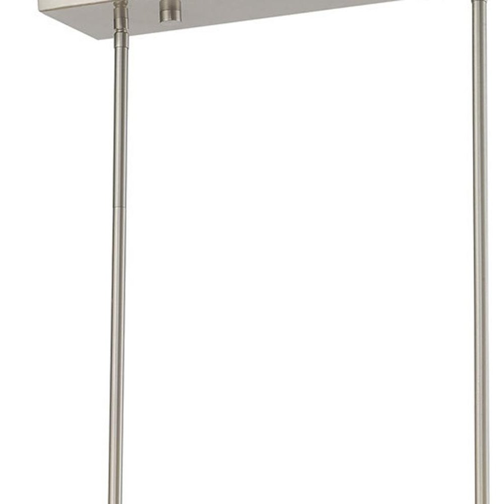 Nickel Five Light Metal Dimmable Chandelier With Shades HomeRoots