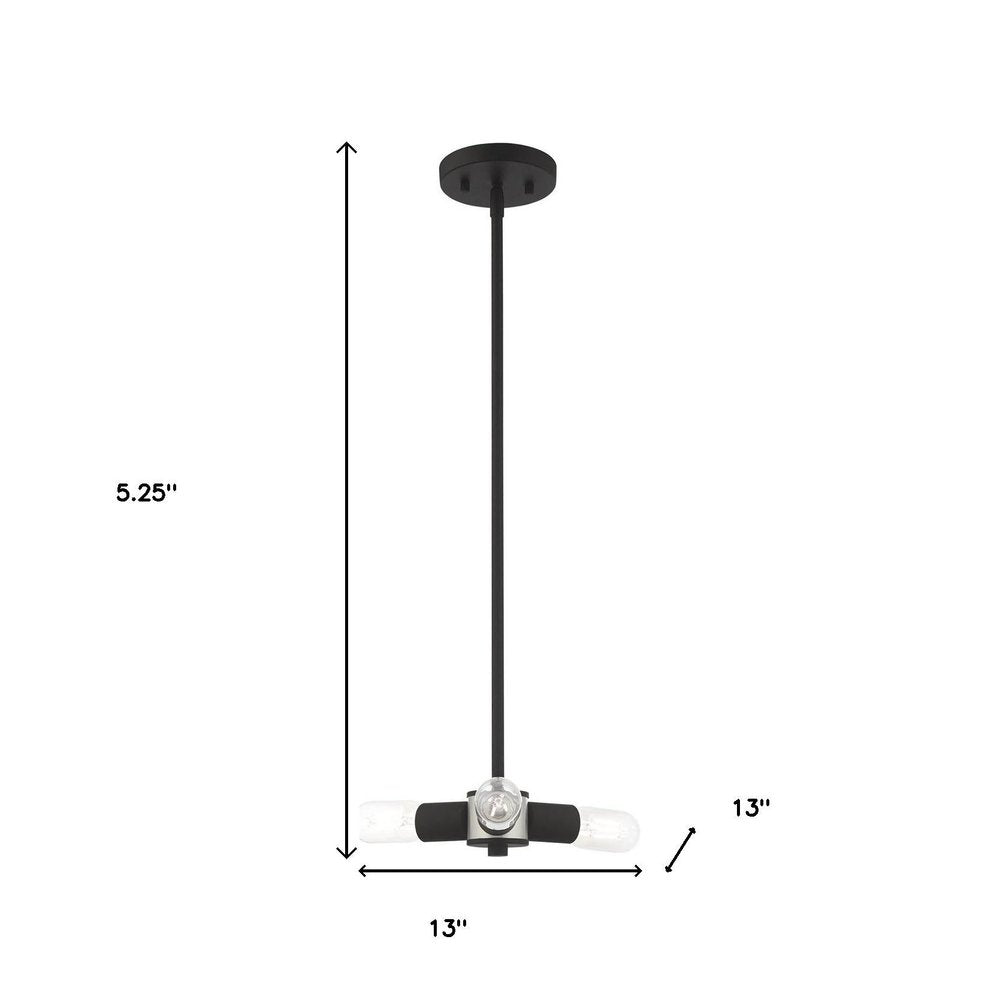Black Three Light Metal Dimmable Chandelier With Shades HomeRoots