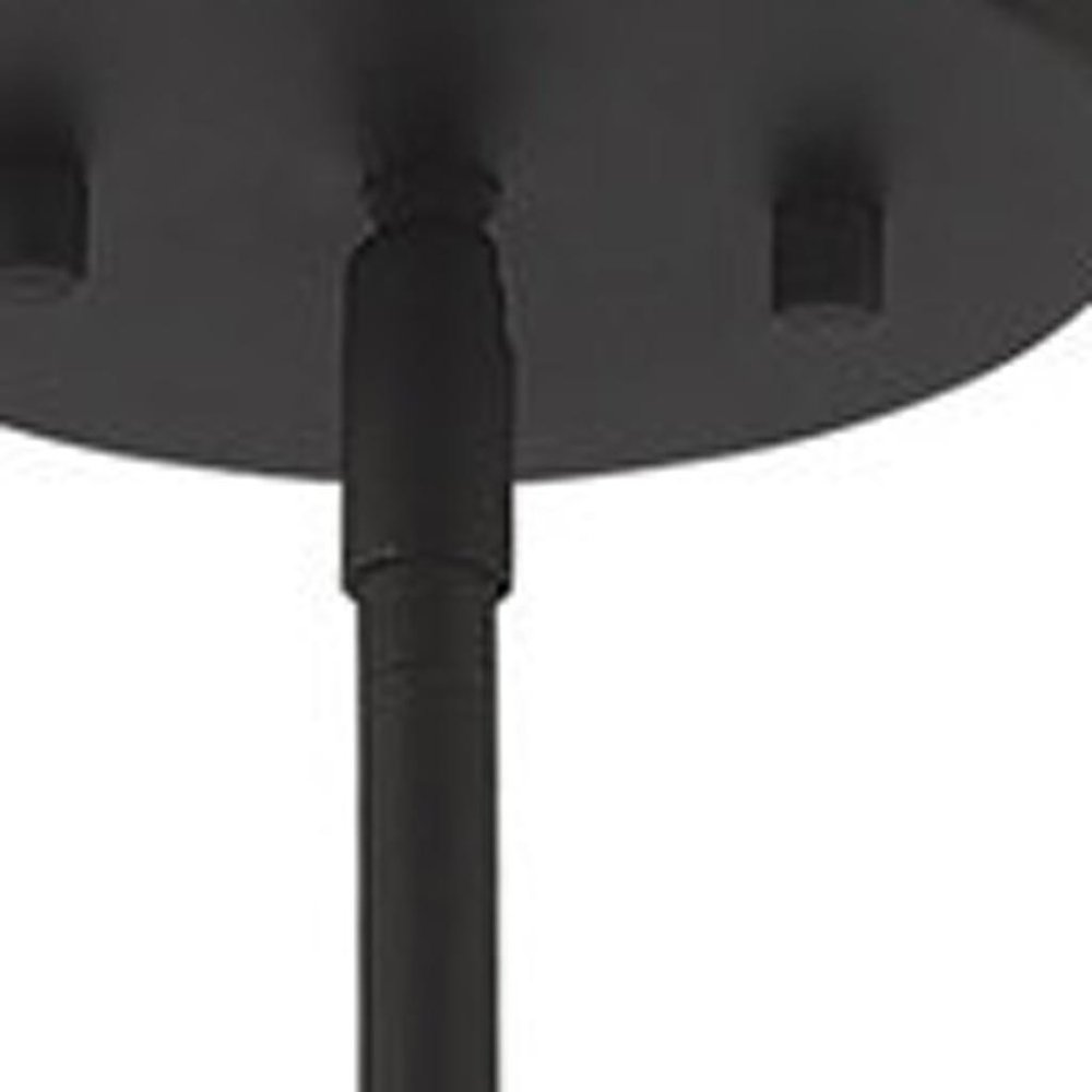 Black Three Light Metal Dimmable Chandelier With Shades HomeRoots