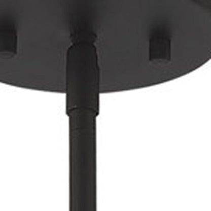 Black Three Light Metal Dimmable Chandelier With Shades HomeRoots