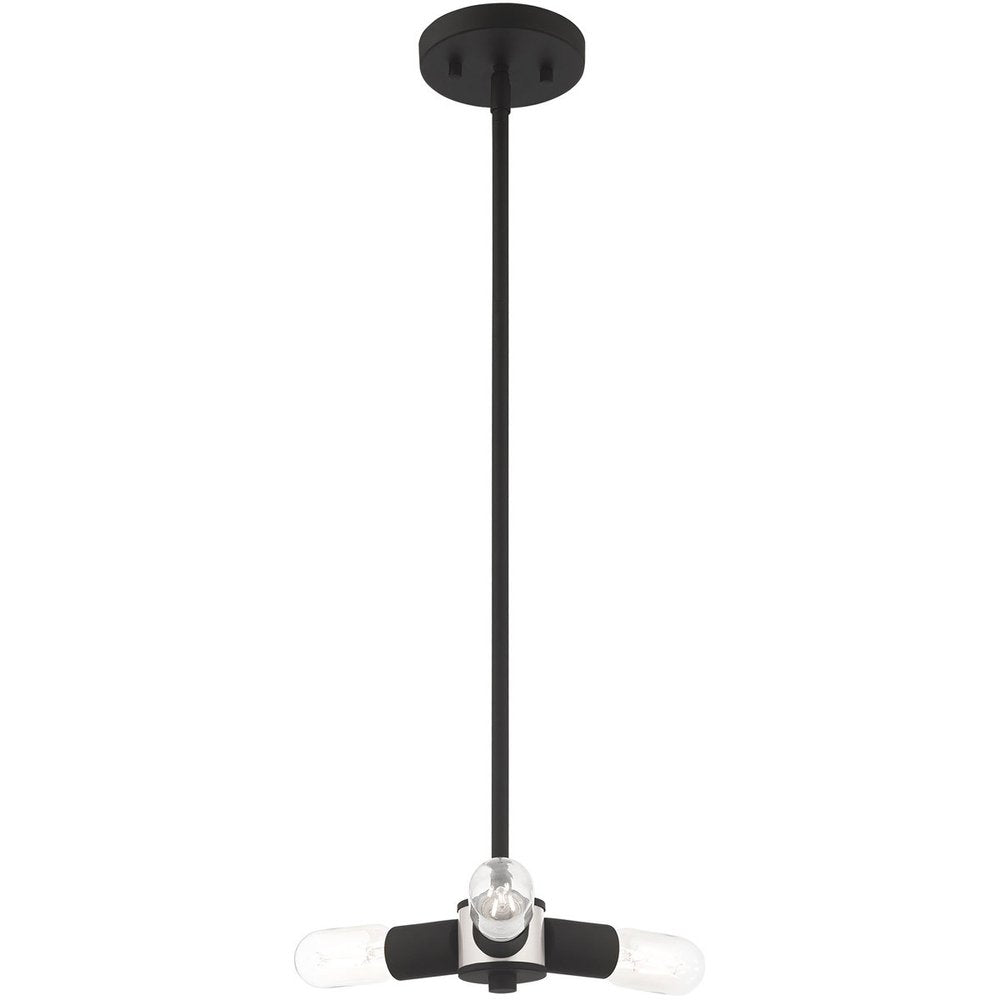 Black Three Light Metal Dimmable Chandelier With Shades HomeRoots