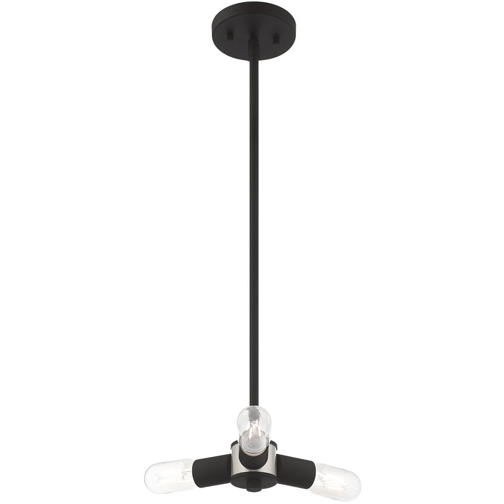 Black Three Light Metal Dimmable Chandelier With Shades HomeRoots