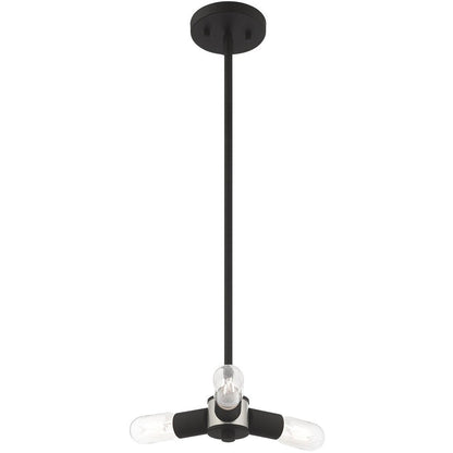 Black Three Light Metal Dimmable Chandelier With Shades HomeRoots